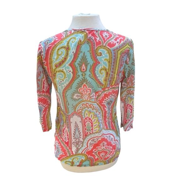J. McLaughlin colorful shear swim cover up 100% cotton size small Tunic - Picture 4 of 11